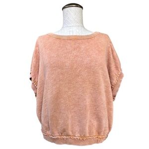 Pilcro And The Letterpress Anthropologie Bubble Crop Short Sleeve Sweatshirt XS